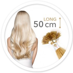 Extension cheveux naturels 50 cm 100 mèches 1 gramme pose à chaud