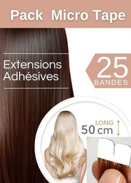 Pack Promo 25 Micro Tape 50 cm Lisse