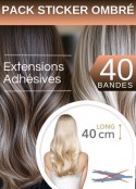 PACK 40 Bandes Tie & Dye Adhésives Extensions Cheveux 40 cm