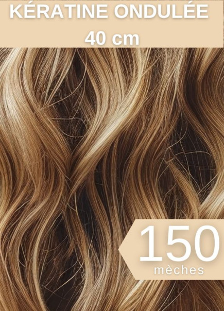 Extension cheveux naturels 55 cm 150 mèches pose à chaud ondulée