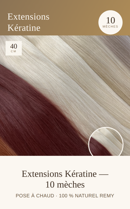 Extensions cheveux Kératine 40 cm