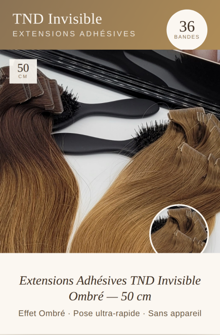 Pack 36 Bandes Invisibles Adhésives Cheveux Tie & Dye 50 cm
