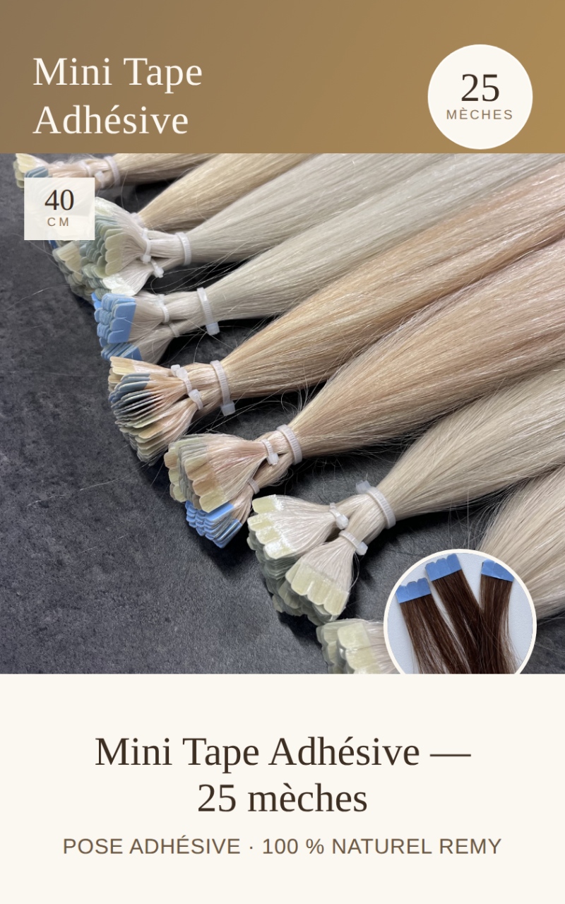 Pack Promo 25 Mini Tape Extensions Adhésives 40 CM