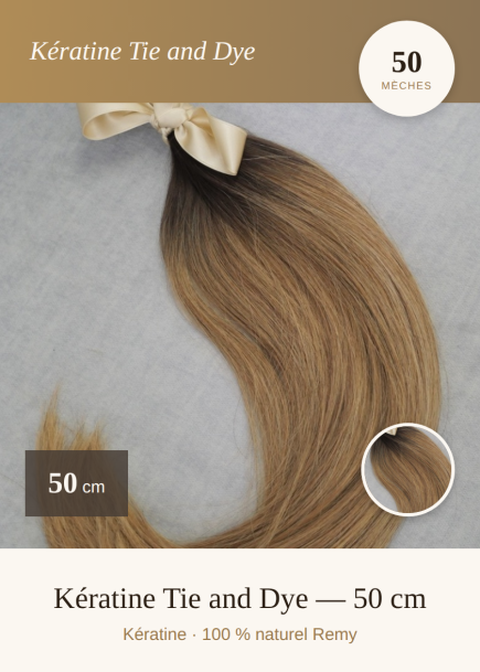 PACK PROMO 50 Premium Extensions Kératine Tie & Dye 50 cm