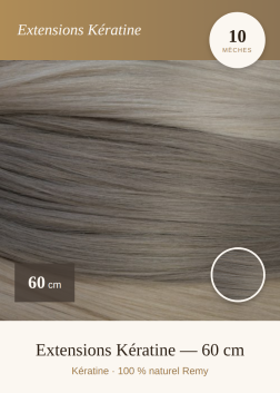 Extensions cheveux Kératine 60 cm