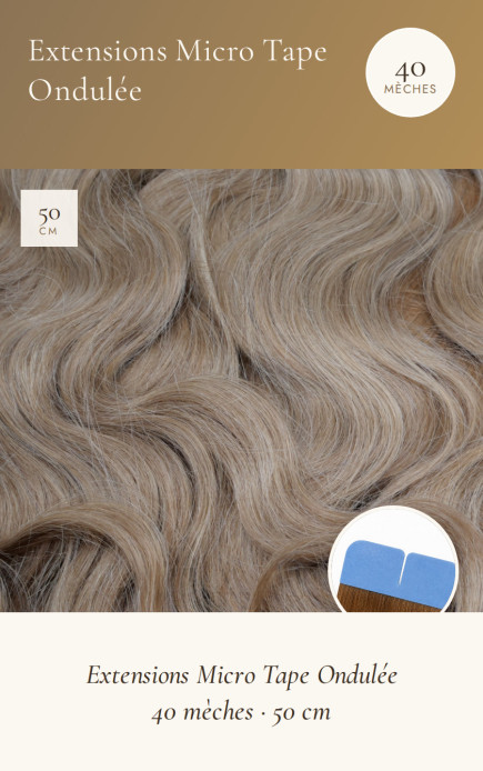 Extensions Micro Tape ondulées 40 mèches 50 cm  SOCAP France.