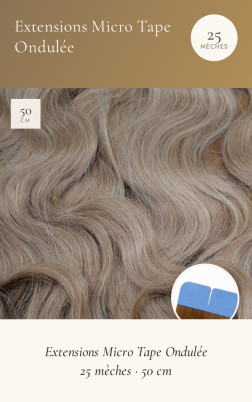 Extensions Micro Tape ondulées 25 mèches 50 cm  SOCAP France