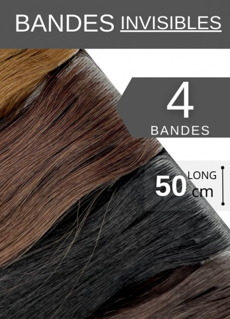 Extensions invisibles adhésives cheveux naturels 50 cm