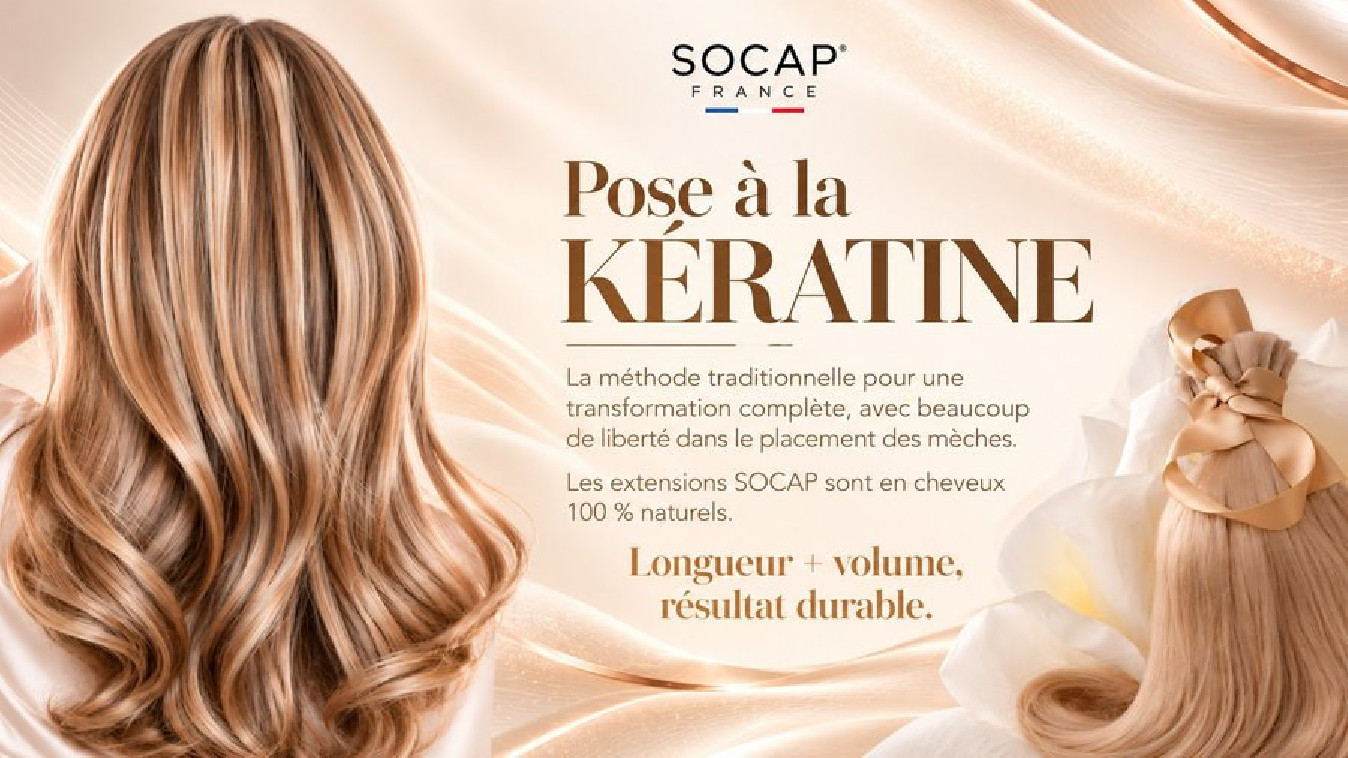 Extension Cheveux naturels Kératine, pose à chaud | SOCAP