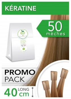 PACK PROMO 50 Extensions Kératine 40 cm en cheveux naturels