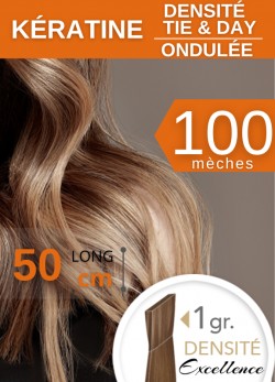 PACK PROMO 100 Excellence Extensions Ondulée Kératine Tie & Dye 1 gramme 50 cm