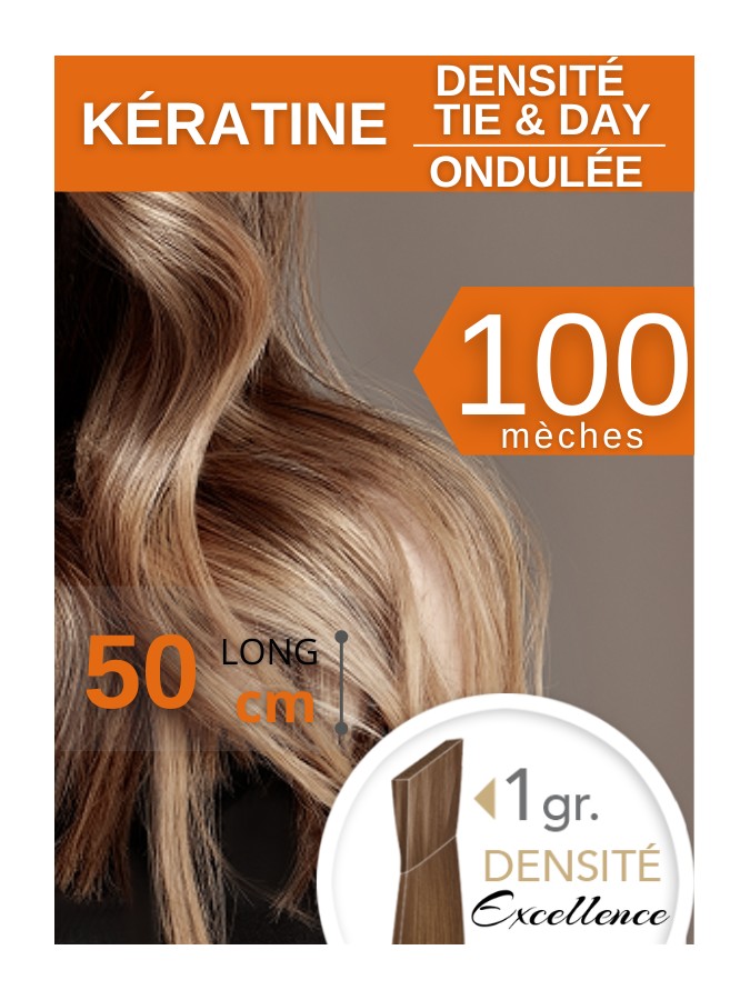 PACK PROMO 100 Excellence Extensions Ondulée Kératine Tie & Dye 1 gramme 50 cm