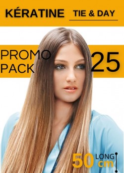 PACK PROMO 25 Extensions Kératine Tie & Dye en cheveux naturels