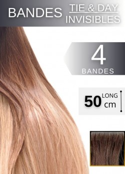 Extensions invisibles adhésives cheveux naturels Tie & Dye 50 cm