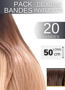 Pack 20 Bandes Invisibles Adhésives Cheveux Tie & Dye 50 cm