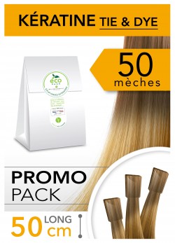 PACK PROMO 50 Extensions Kératine Tie & Dye en cheveux naturels