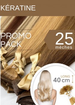 PACK PROMO 25 Extensions Kératine 40 cm