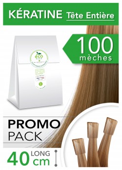 PACK PROMO 100 Extensions Kératine 40 cm en cheveux naturels