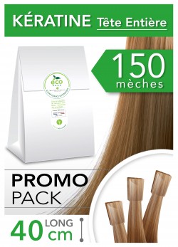 PACK PROMO 150 Extensions Kératine 40 cm en cheveux naturels