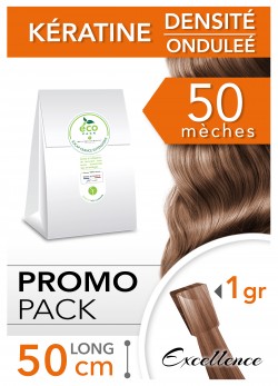 PACK 50 Extensions Excellence Kératine 50 cm Ondulé
